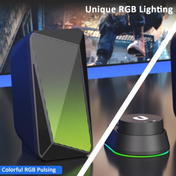 "JEECOO M40" Bluetooth Gaming Computer Speakers w/ 3.5mm AUX for Laptops&Tablets - Picture 13 of 16